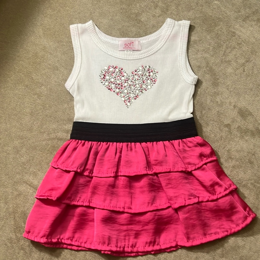 Sofi tank dress with bedazzled heart Size 12/18 months